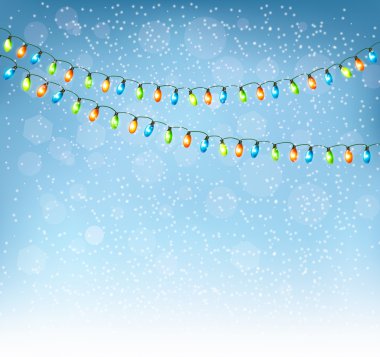 Christmas background with colorful garlands. Vector. clipart