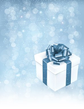 tatil hediye kutusu şerit ve yayla ile arka plan. hasta vektör