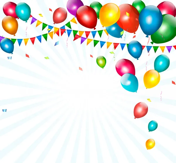 renkli balon ve bayrak tatil arka plan. vektör