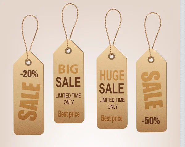 Eine Reihe von Vintage Discount Tags. Vektor. — Stockvektor