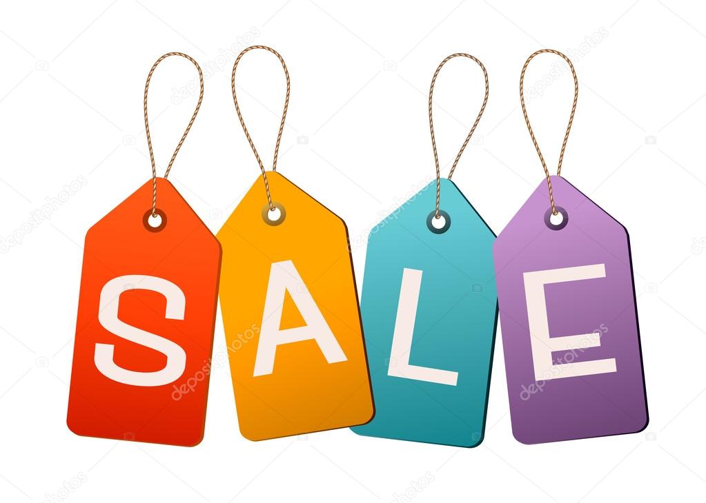 Sale tags. Concept of discount shopping. Vector