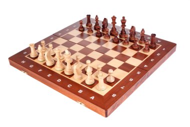 barışlar oynamaya hazır ile ahşap satranç tahtası