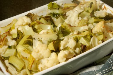 rustik tarzı karnabahar fırın kavrulmuş