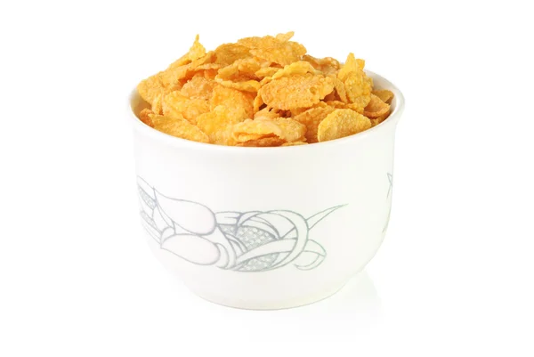 Cornflakes in een kom — Stockfoto