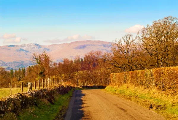 Estrada na zona rural escocesa — Fotografia de Stock
