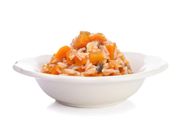 Ratatouille con arroz en un plato — Foto de Stock