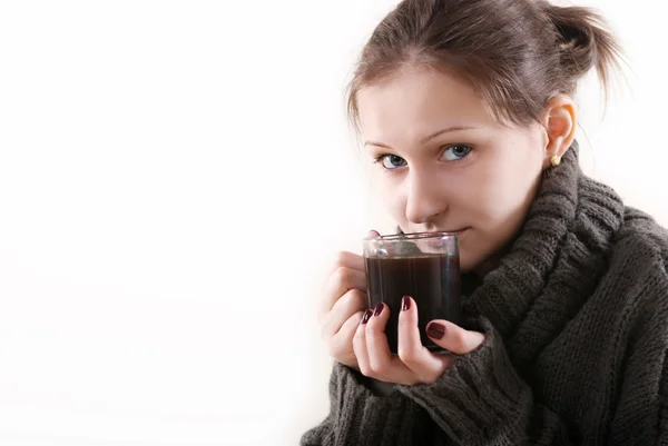 Young woman with a cup of coffee — Stock Photo, Image