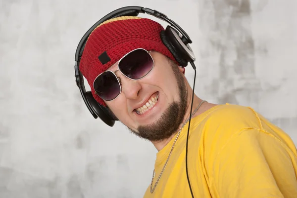 Man in headphon — Stock Photo, Image