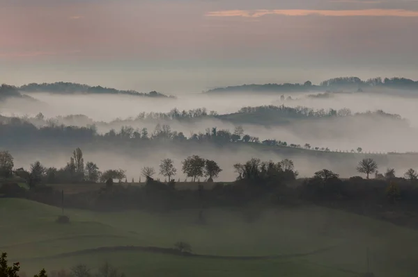 Hırvatistan 'ın Sonbaharda Gizemli Sisli Sabahı