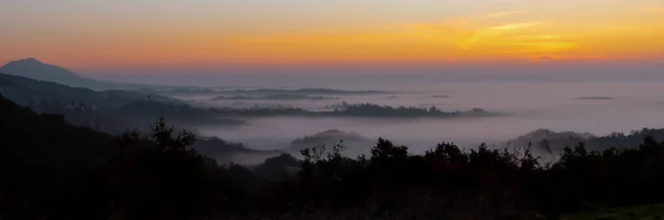 Mystischer Nebliger Morgen Herbst Kroatien — Stockfoto