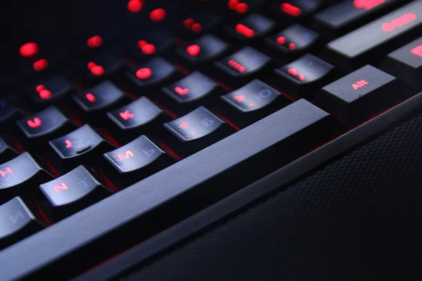 PC klávesnice černé barvy detailní pohled — Stock fotografie