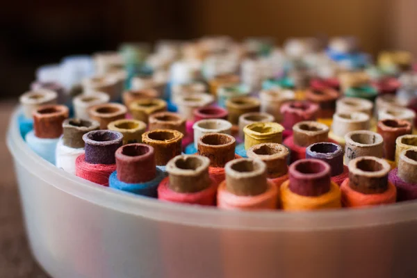 Colorful reels of threads background - A series of TAILOR related images. — Stock Photo, Image