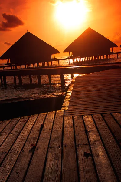 Resort maldivian houses — Stock Photo, Image