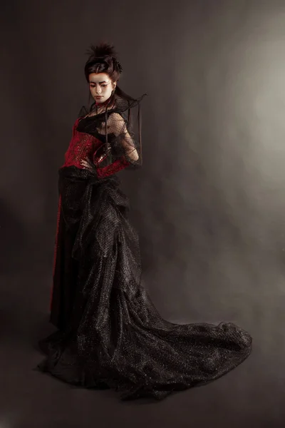 Moda Gotik stili modeli kız portre — Stok fotoğraf