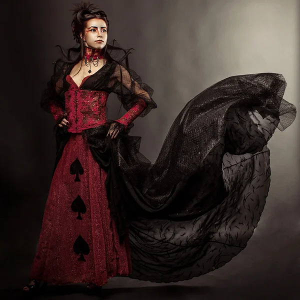 Fashion Gothic Style Model Girl Portrait — Stock Photo, Image