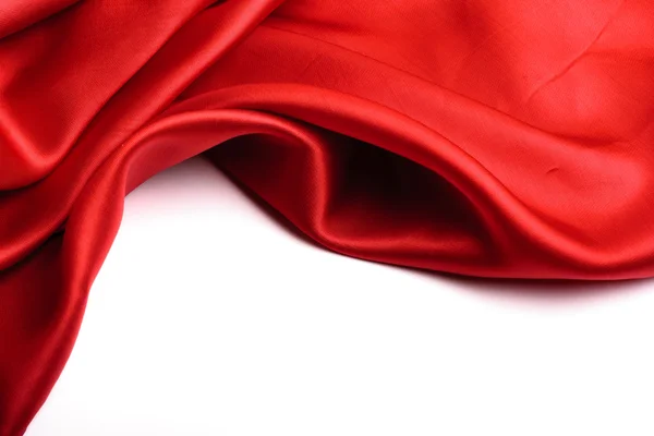 Bordure en satin rouge. Isolé sur blanc — Photo