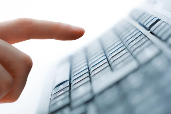 Close-up of typing female hands on keyboard — Stock Photo, Image