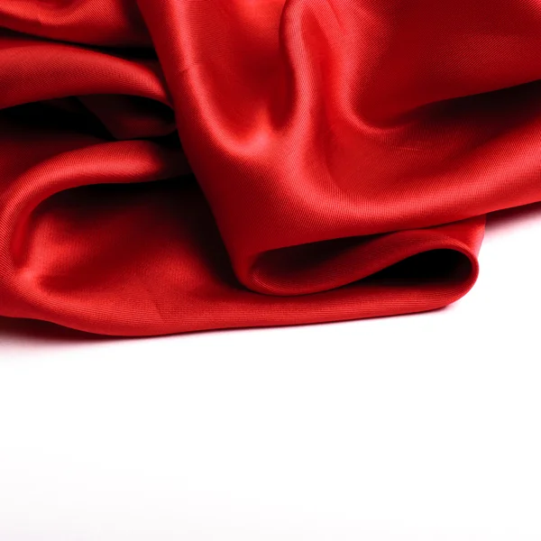Bordo di raso rosso.Isolato su bianco — Foto Stock