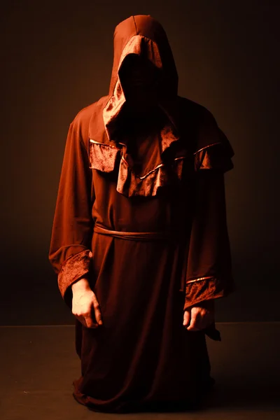 Mysterious Catholic monk. studio shot — Stock Photo, Image