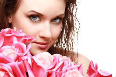 muhteşem güzel bir genç kadının portresi