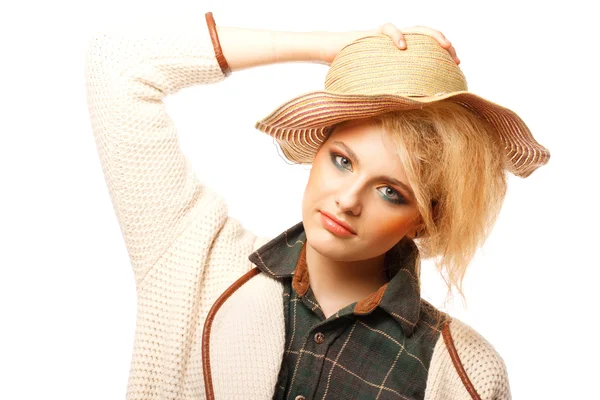 Close-up portrait of young beautiful woman — Stock Photo, Image