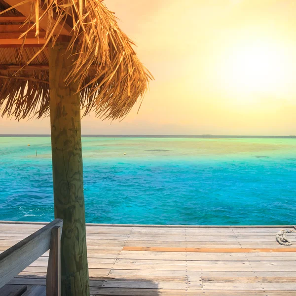 Beautiful beach with jetty — Stock Photo, Image