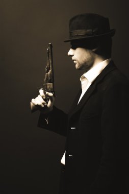 gece yarısı gangster vintage bir görünüm içinde.