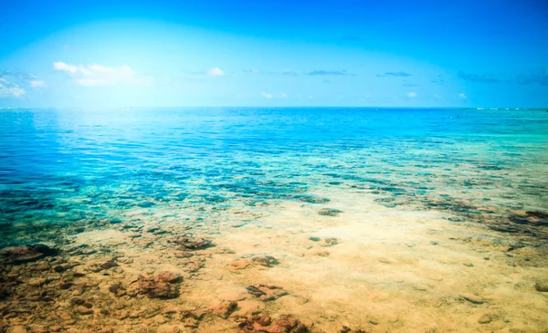 Spiaggia tropicale del resort. Sfondo estivo — Foto Stock