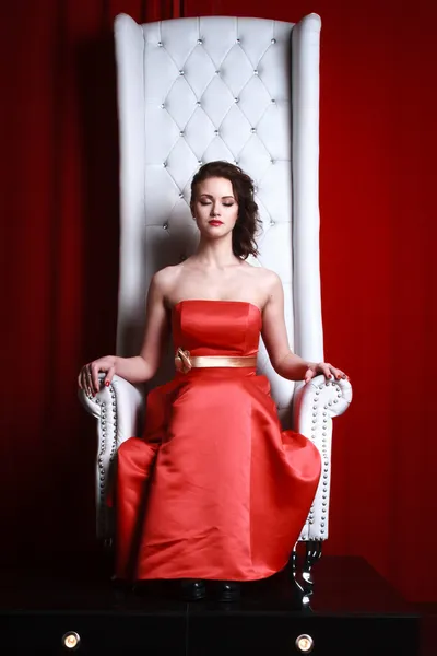 Princess woman in a red — Stock Photo, Image