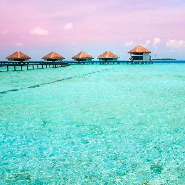 Over water bungalows with steps — Stock Photo, Image