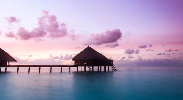 Over water bungalows with steps — Stock Photo, Image