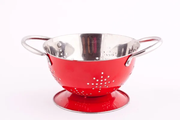 Red colander — Stock Photo, Image