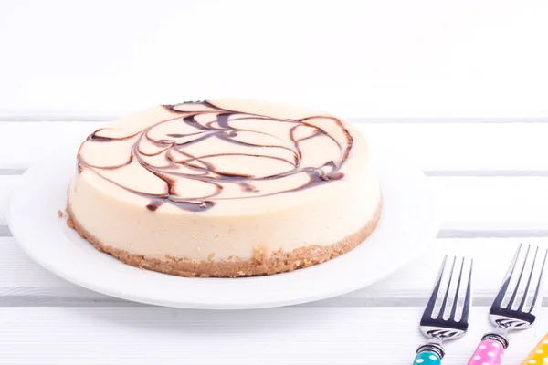 Tarta de chocolate con queso — Foto de Stock