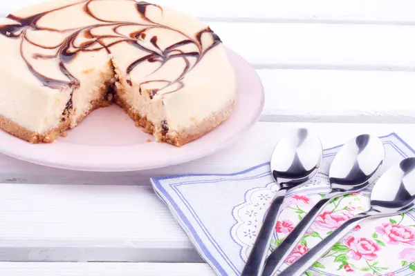 Bolo de queijo com chocolate — Fotografia de Stock