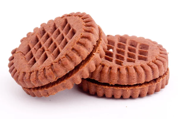 Schokoladenkeks mit Sahne — Stockfoto