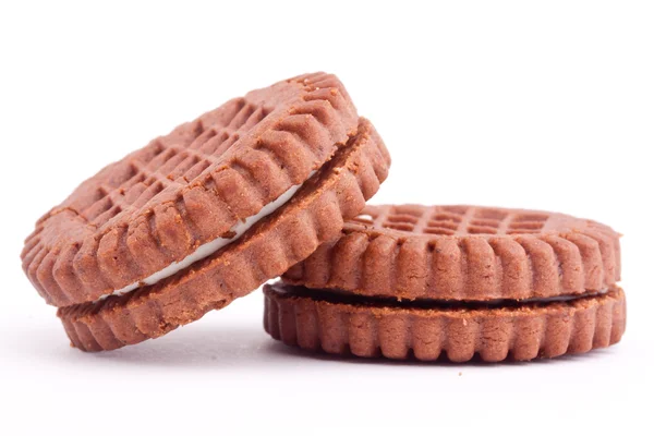 Čokoládové sušenky s krémem — Stock fotografie
