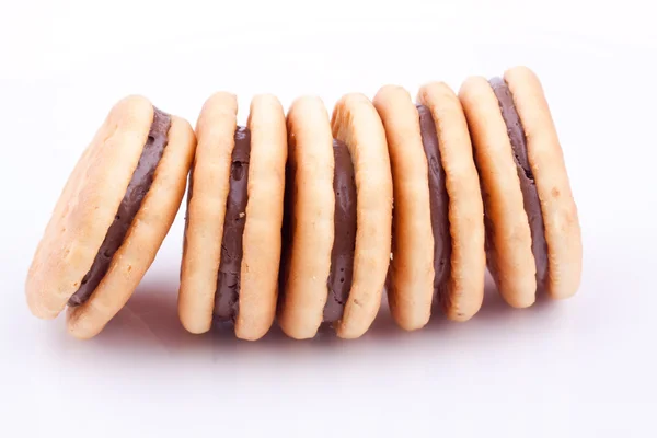 Sendvičové sušenky s čokoládovou šlehačkou — Stock fotografie