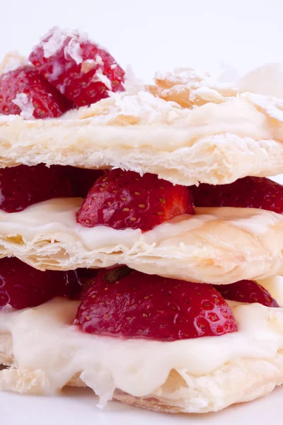Mille feuille cake with strawberry,puff cake — Stock Photo, Image