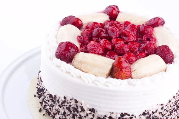 Bolo de frutas com creme — Fotografia de Stock