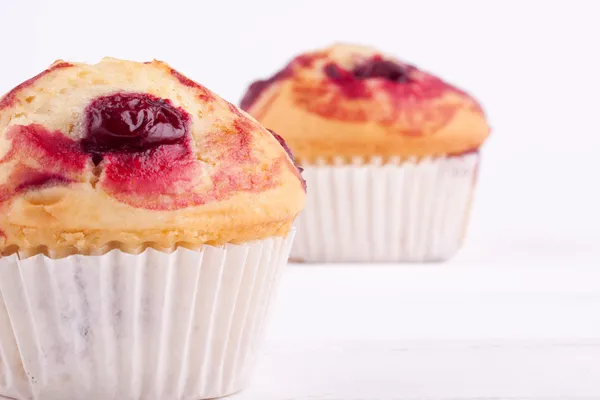 Cherry muffins — Stock Photo, Image