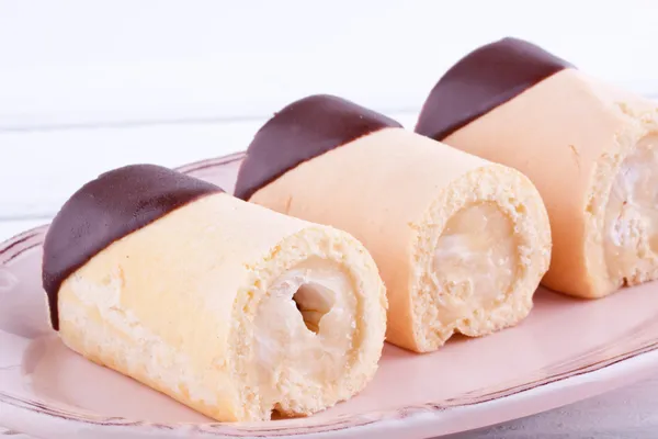 Pastel de banana roll —  Fotos de Stock