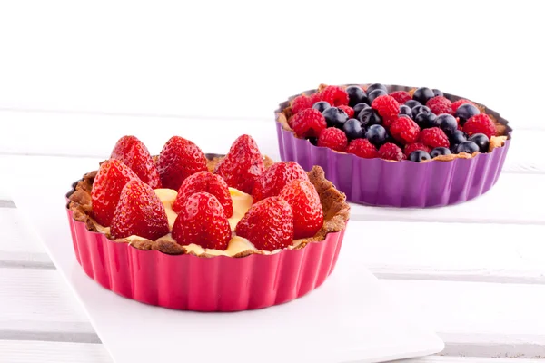 Blueberry,raspberry and strawberry tart — Stock Photo, Image