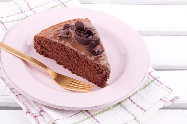 Uma fatia de bolo de chocolate — Fotografia de Stock