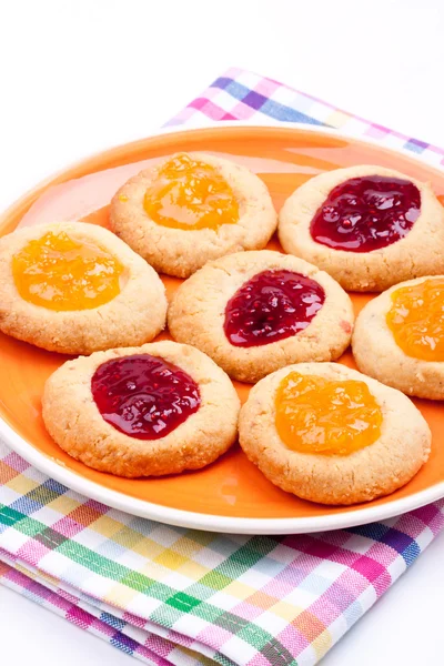 Biscotti fatti in casa con marmellata — Foto Stock