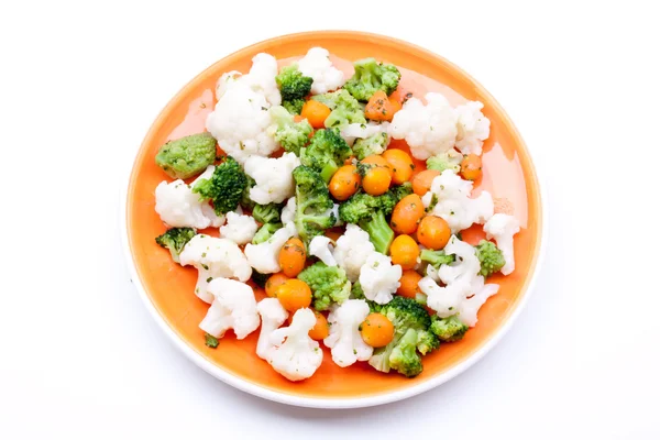 Steamed carrot,broccoli and cauliflower — Stock Photo, Image