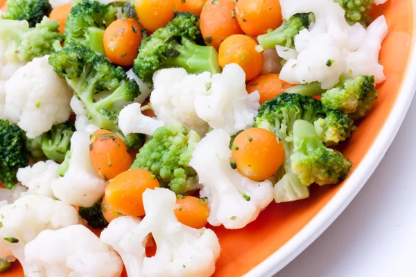 Steamed carrot,broccoli and cauliflower — Stock Photo, Image