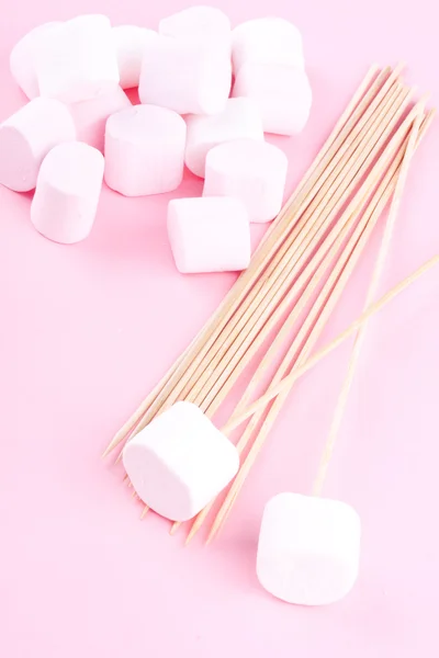 粉红和白色的棉花糖 — 图库照片