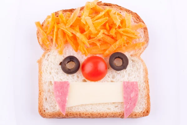 Face on bread — Stock Photo, Image