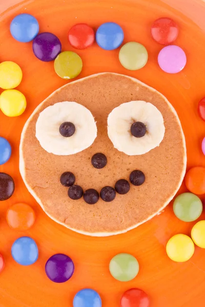 Face on a pancake — Stock Photo, Image