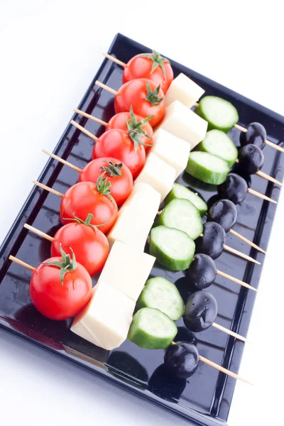 Aptitretare med ost, tomat, gurka, olivolja — Stockfoto